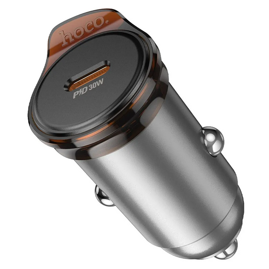 Caricabatterie Auto HOCO NZ16, 30W, 3A, 1 x USB-C, Grigio