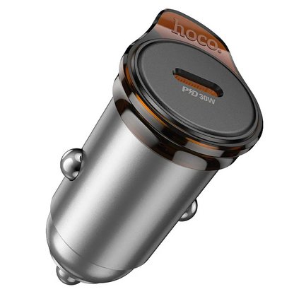 Caricabatterie Auto HOCO NZ16, 30W, 3A, 1 x USB-C, Grigio