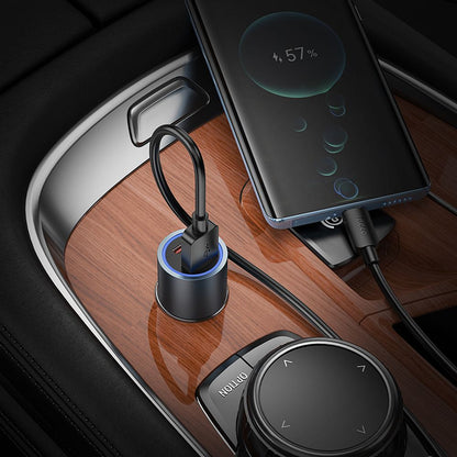 Caricabatterie Auto HOCO Z60, 48W, 3A, 1 x USB-A - 1 x USB-C, Nero
