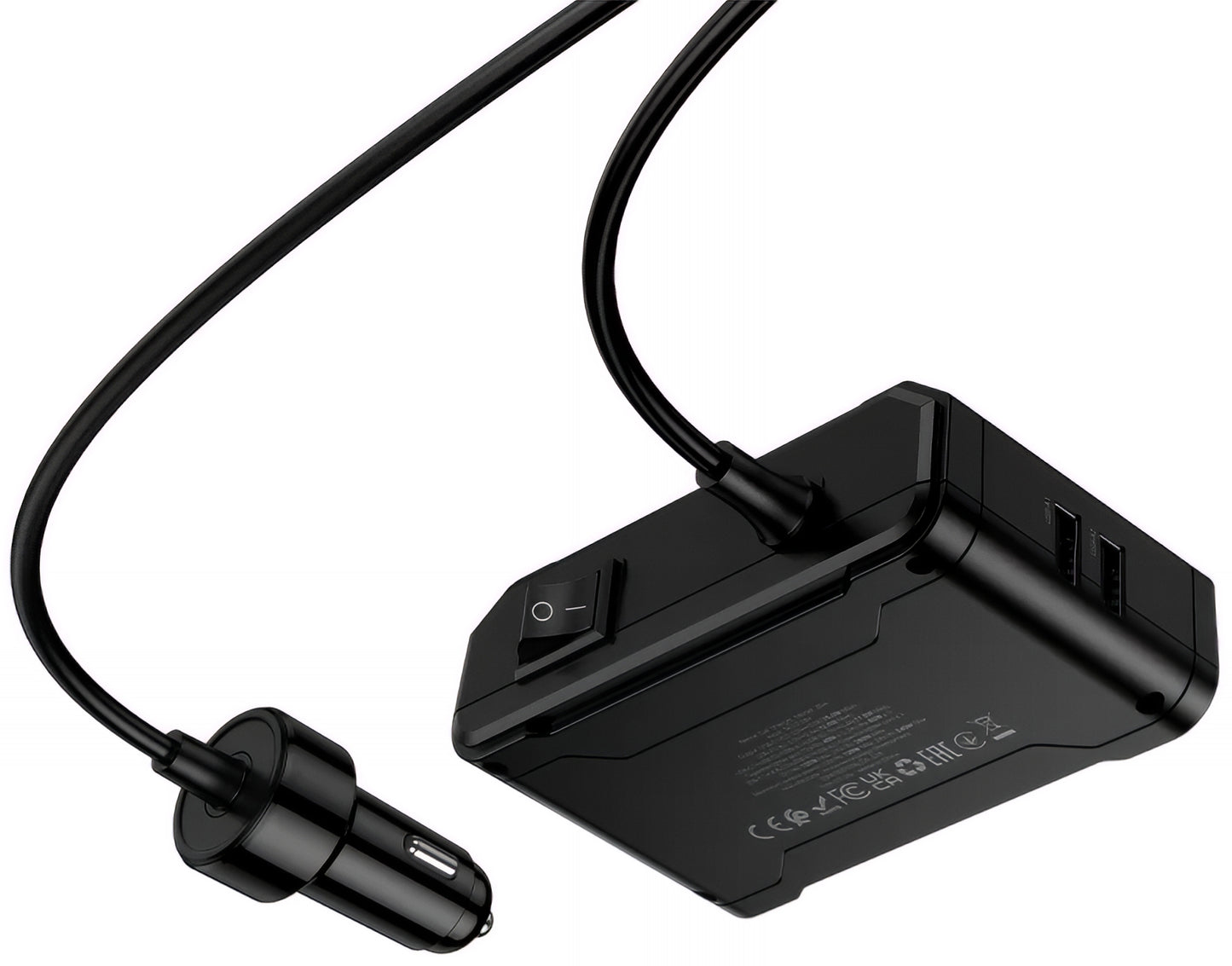 Caricabatterie Auto HOCO Z64, 15.5W, 3.1A, 2 x USB-A - 2 x USB-C - 3 x Estensione Accendisigari, Nero