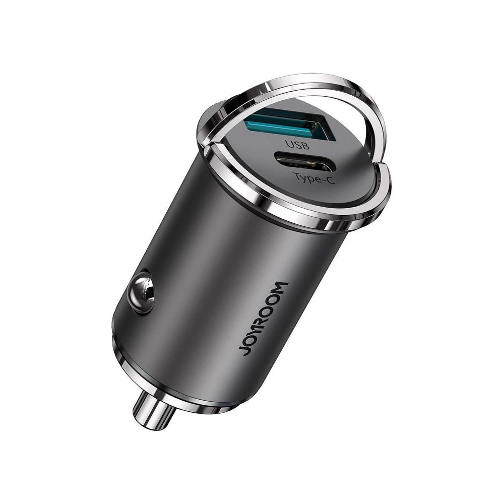 Caricabatterie Auto Joyroom C-A35, 45W, 5A, 1 x USB-A - 1 x USB-C, Grigio