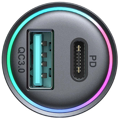 Caricabatterie Auto Joyroom JR-CCN04, 60W, 3A, 1 x USB-A - 1 x USB-C, Nero