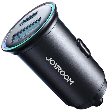 Caricabatterie Auto Joyroom JR-CCN04, 60W, 3A, 1 x USB-A - 1 x USB-C, Nero