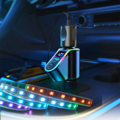 Caricabatterie Auto Joyroom JR-CL21, 150W, 3A, 1 x Estensione Accendisigari - 1 x USB-A - 2 x USB-C, Nero