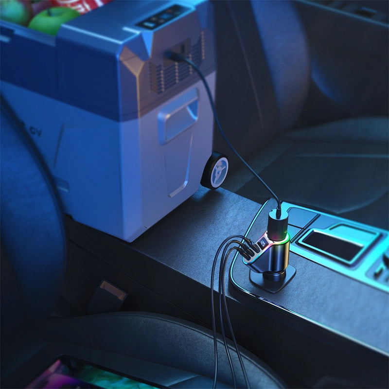 Caricabatterie Auto Joyroom JR-CL21, 150W, 3A, 1 x Estensione Accendisigari - 1 x USB-A - 2 x USB-C, Nero