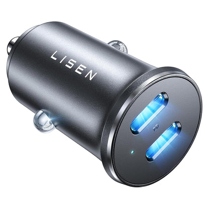 Caricabatterie Auto Lisen, 45W, 3A, 2 x USB-C, Nero YL0223080007
