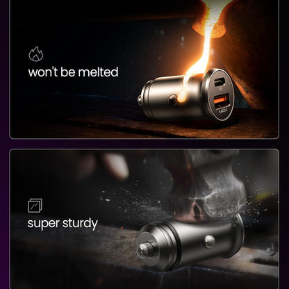 Caricabatterie Auto Lisen, 51W, 3A, 1 x USB-A - 1 x USB-C, Set 2 pezzi, Nero YL0223080037