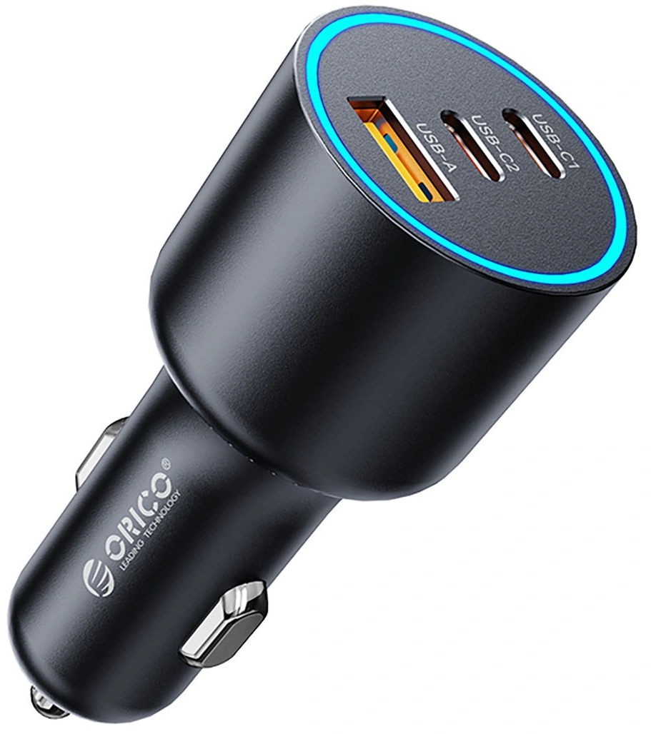 Orico HyperDrive Car Charger, 165W, 5A, 1 x USB-A - 2 x USB-C, Black