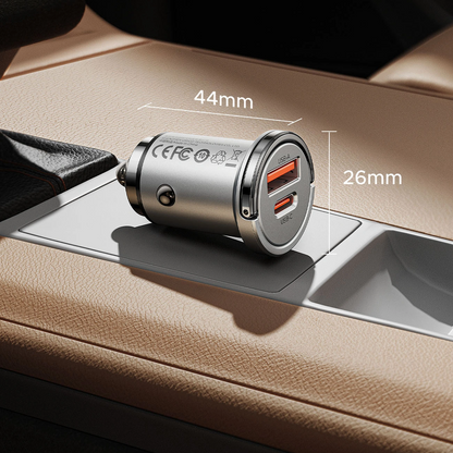 Caricatore Auto Orico MiniRing Pro, 45W, 3A, 1 x USB-A - 1 x USB-C, Argento