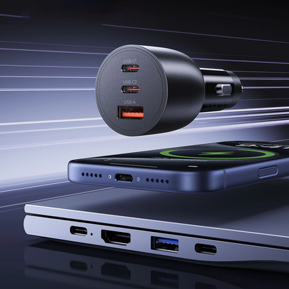 Caricatore Auto Orico PowerLink, 165W, 5A, 1 x USB-A - 2 x USB-C, Nero