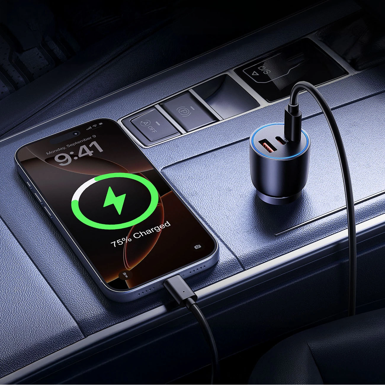 Caricatore Auto Orico PowerLink, 165W, 5A, 1 x USB-A - 2 x USB-C, Nero