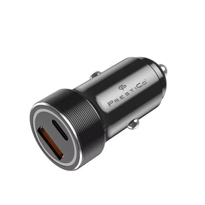 Caricabatterie Auto Prestico K2A, 20W, 3A, 1 x USB-A - 1 x USB-C, Nero