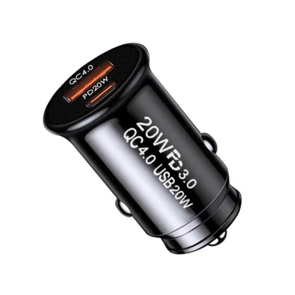 Caricabatterie Auto Techsuit C4 MiniFuseX, 20W, 3A, 1 x USB-A - 1 x USB-C, Nero