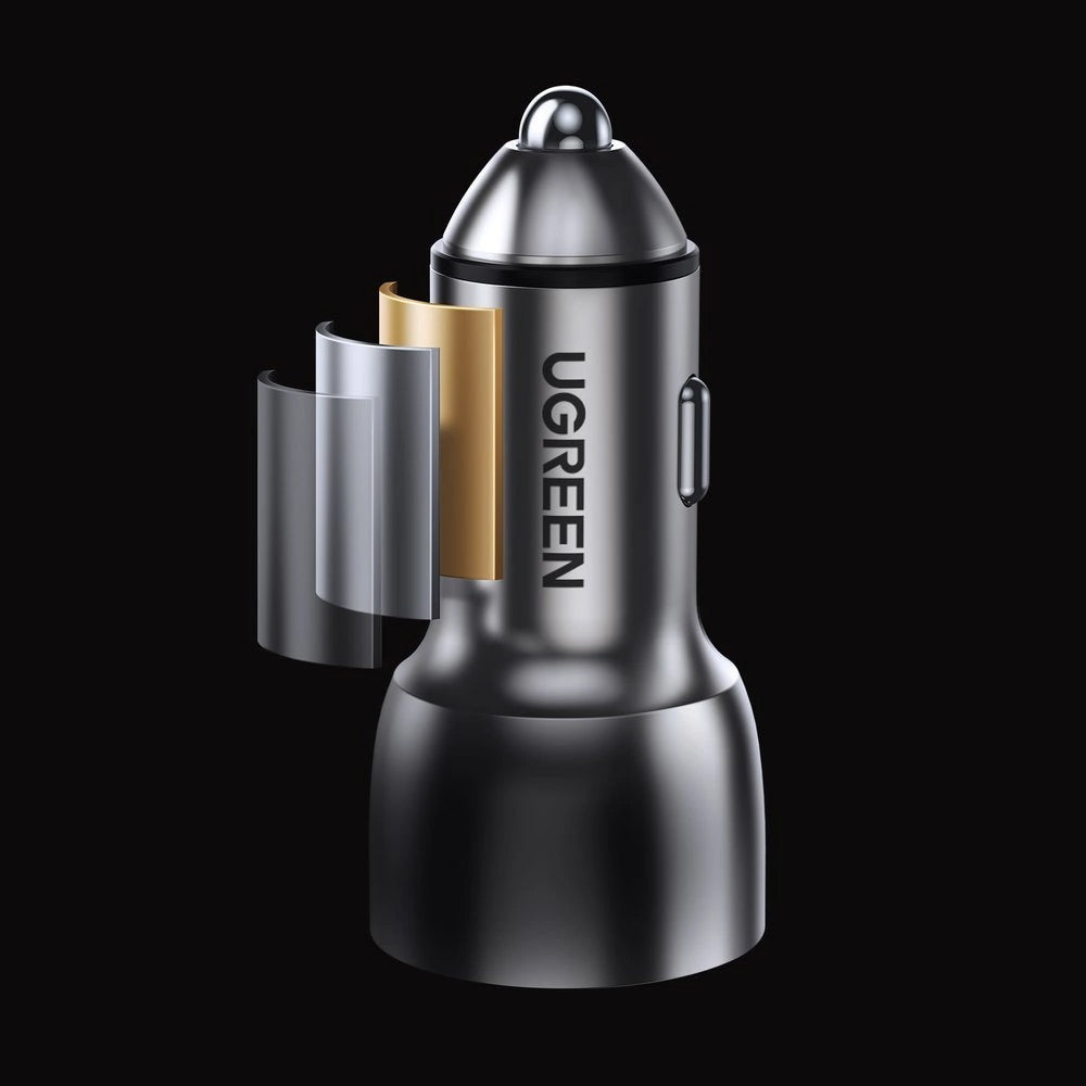 Car Charger UGREEN CD213, 36W, 3A, 1 x USB-A - 1 x USB-C, Grey 