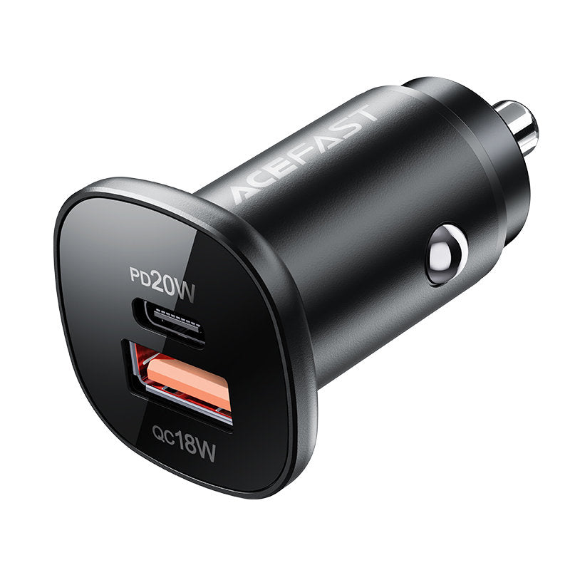 Caricabatterie Auto Acefast B1, 38W, 3A, 1 x USB-A - 1 x USB-C, Nero