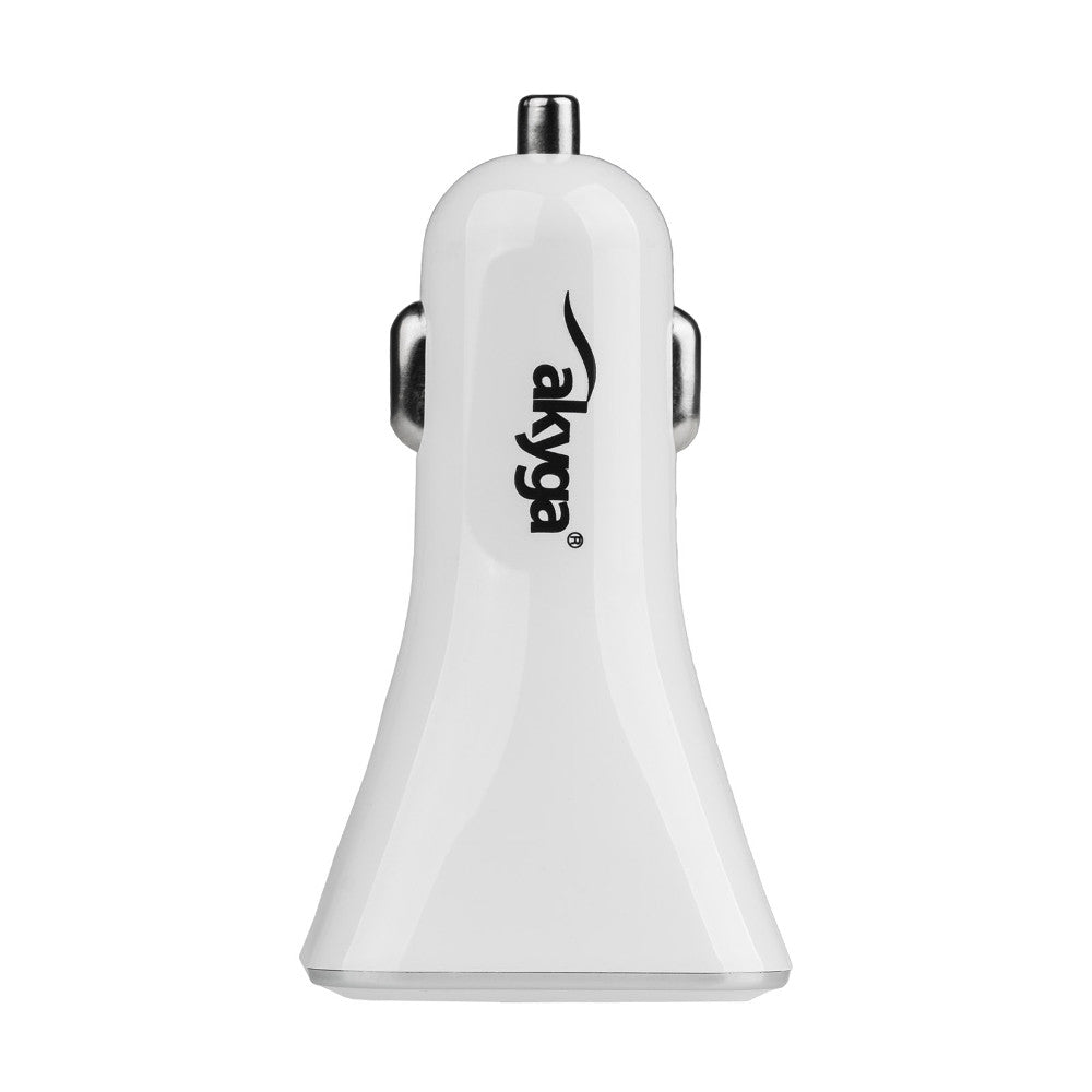 Caricatore Auto Akyga AK-CH-09, 10W, 2A, 4 x USB-A, Bianco