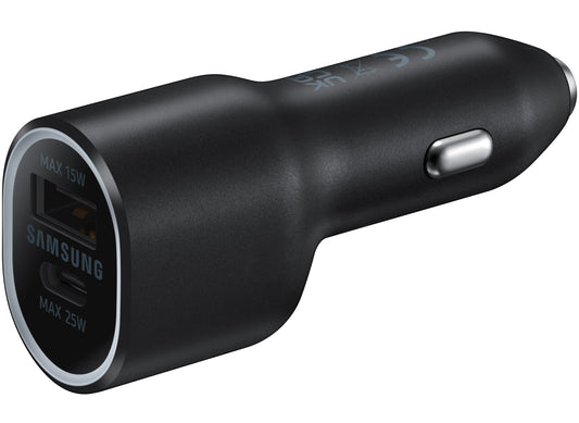 Caricabatterie da auto Samsung, 40W, 2A, 1 x USB-A - 1 x USB-C, nero EP-L4020NBEGEU