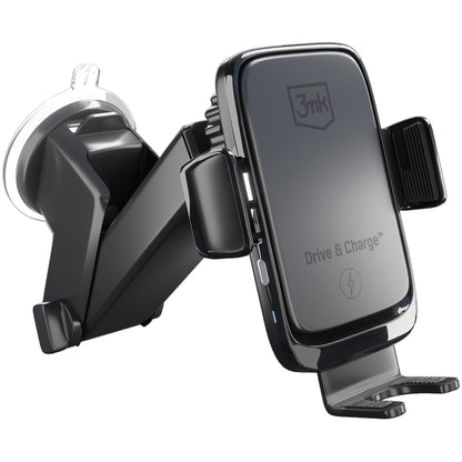 Caricabatterie Auto Wireless 3MK Drive&Charge, 15W, 1.67A, Nero