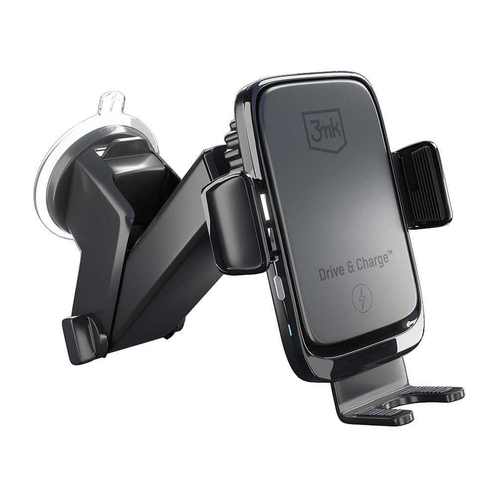 Caricabatterie Auto Wireless 3MK Drive&Charge, 15W, 1.67A, Nero