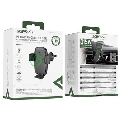 Caricabatterie Auto Wireless Acefast D48, 15W, 1.67A, Nero