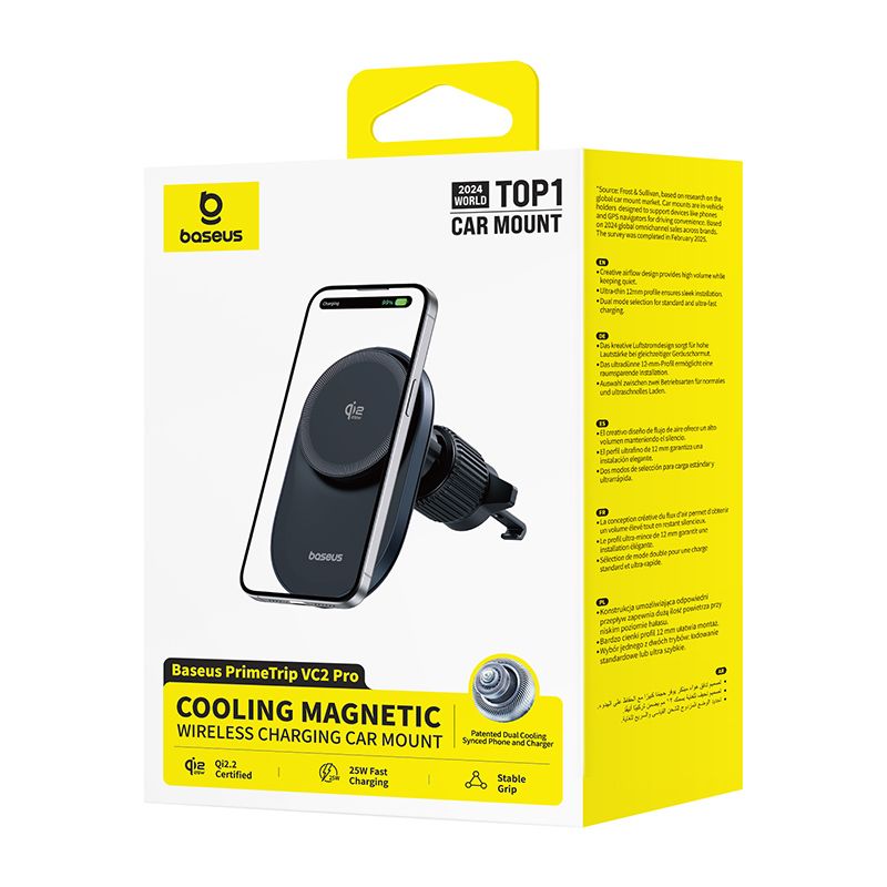Caricatore Auto Wireless Baseus PrimeTrip VC2 Pro, 25W, Nero C0013N00