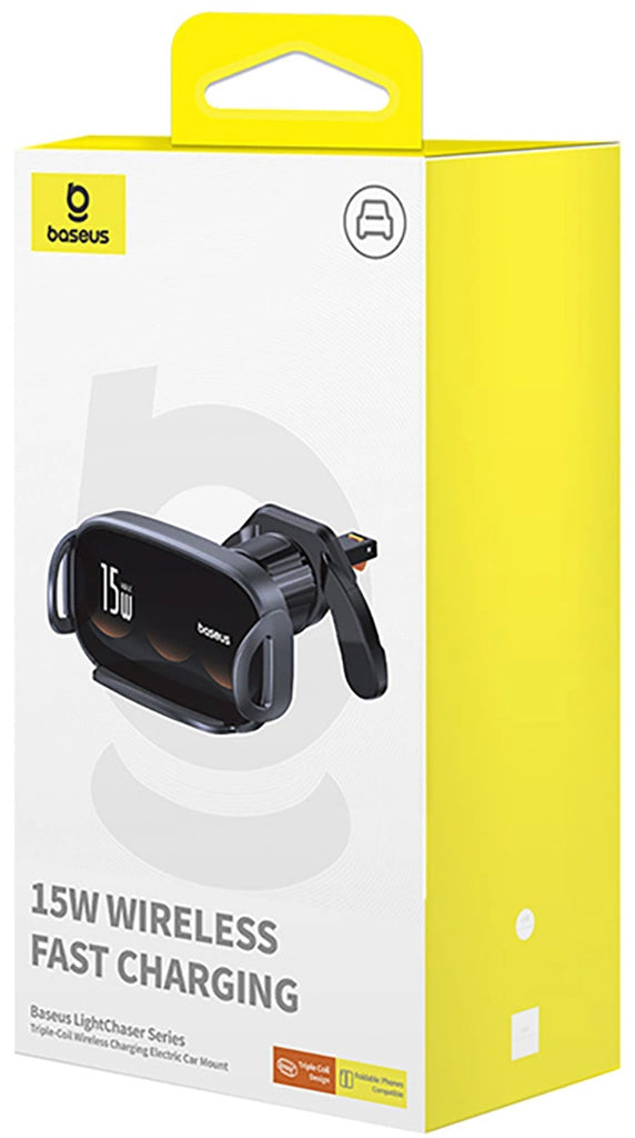 Caricabatterie Auto Wireless Baseus LightChaser, 15W, 1.67A, Nero C40355901111-00