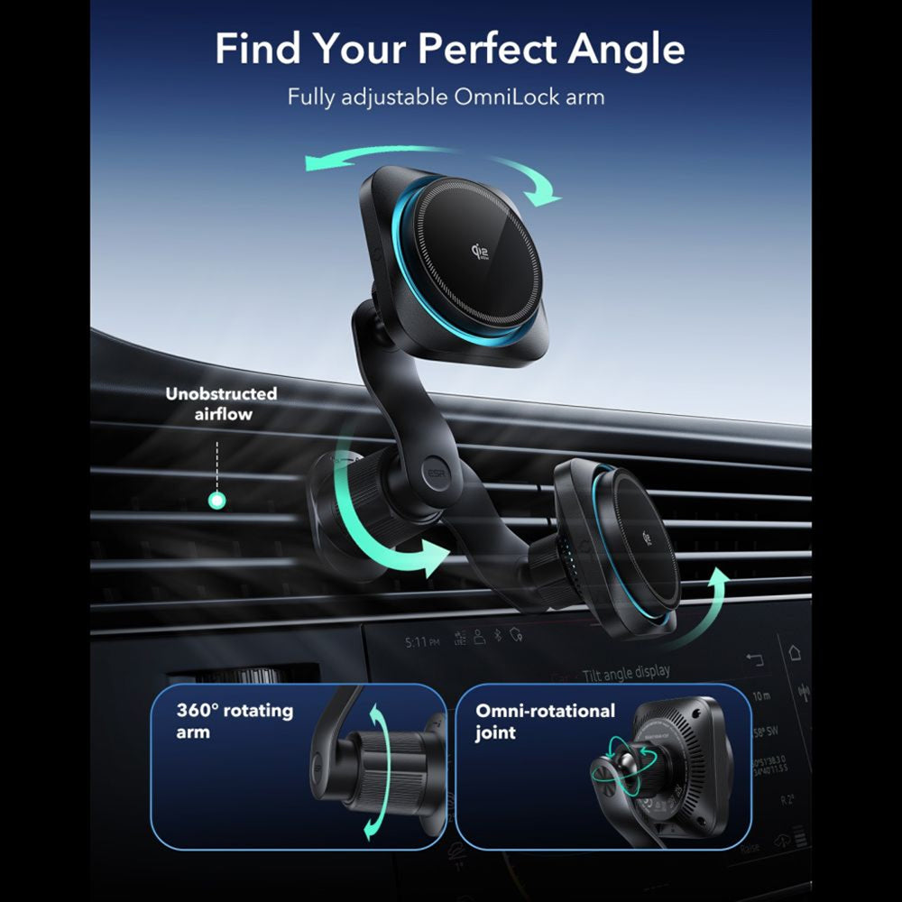 Caricabatterie Auto Wireless ESR, 25W, Nero