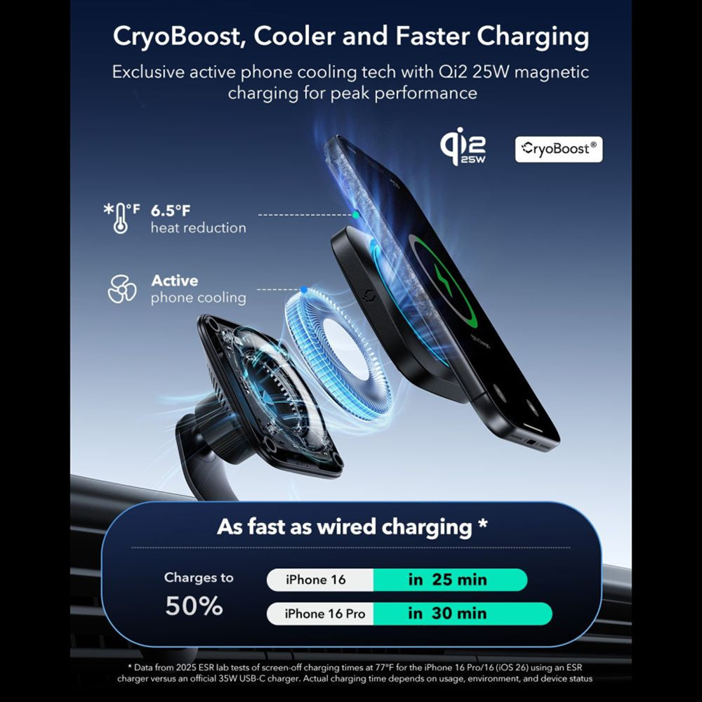 Caricabatterie Auto Wireless ESR, 25W, Nero