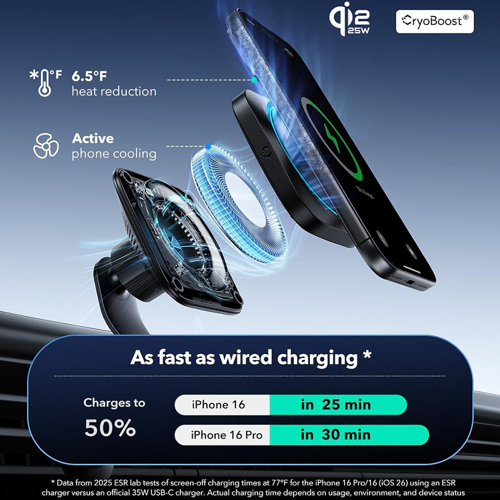 Caricabatterie Auto Wireless ESR, 25W, Nero