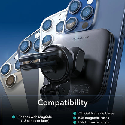 Caricabatterie Auto Wireless ESR HaloLock Vent, 15W, 1.67A, Nero