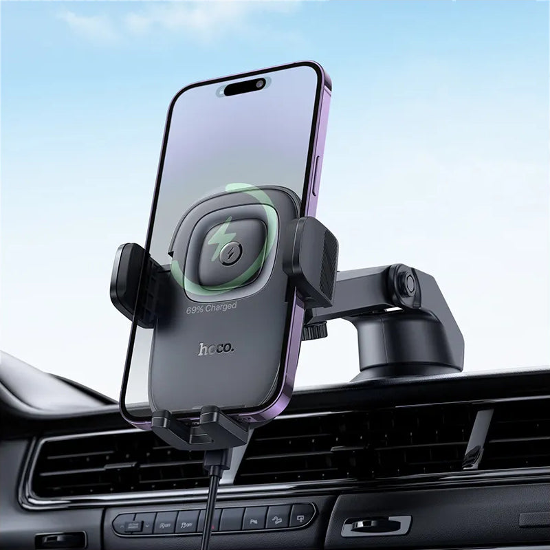Caricabatterie Auto Wireless HOCO HW32, 15W, 1.67A, Nero