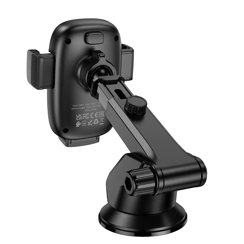 Caricabatterie Auto Wireless HOCO HW32, 15W, 1.67A, Nero