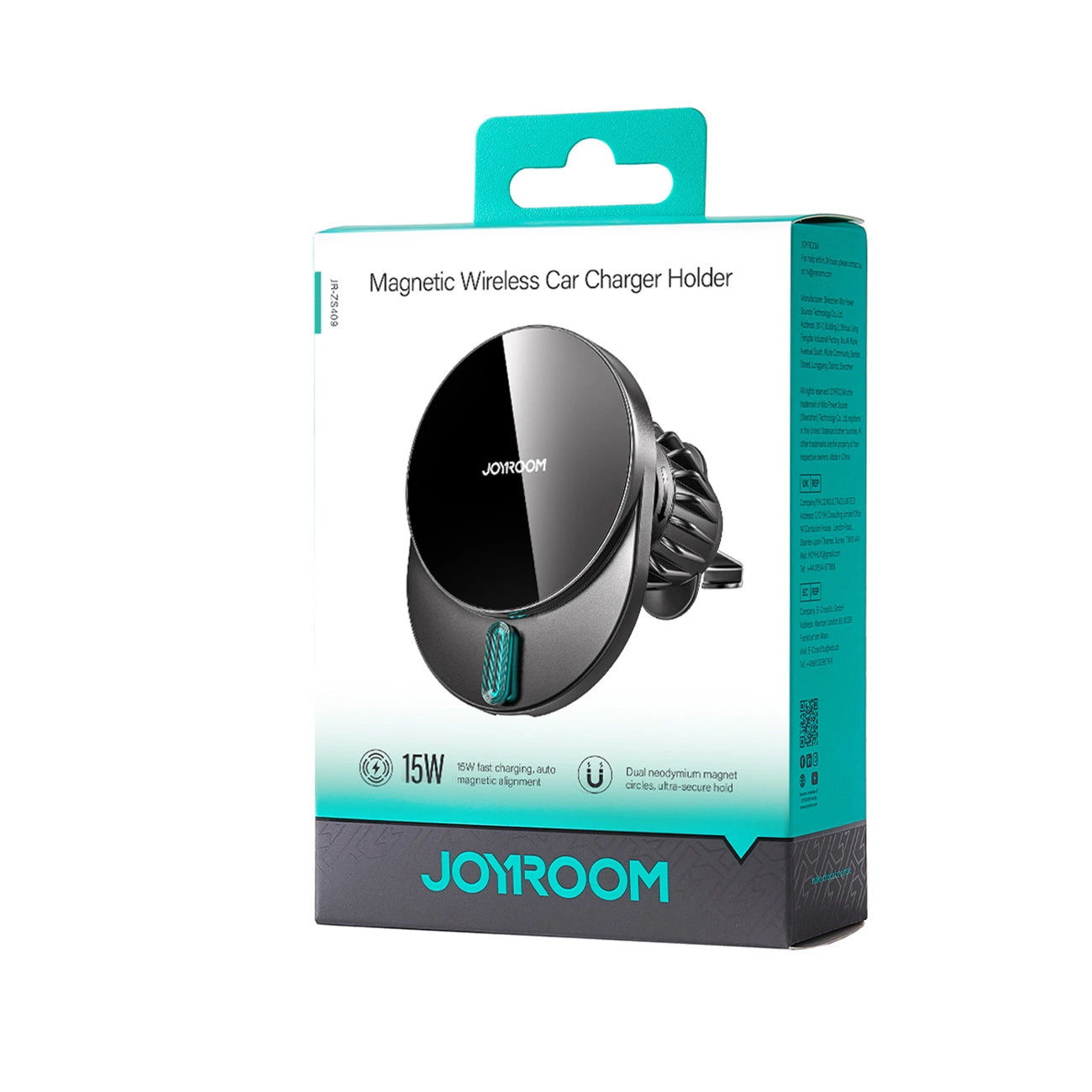 Caricabatterie Auto Wireless Joyroom JR-ZS409, 15W, 1.67A, Nero