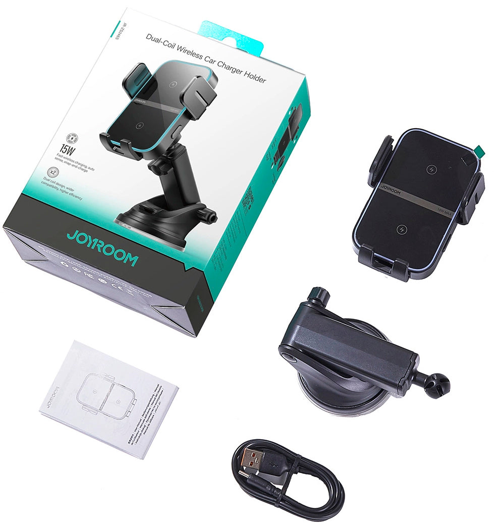 Caricabatterie Auto Wireless Joyroom JR-ZS246s, 15W, 1.67A, Nero