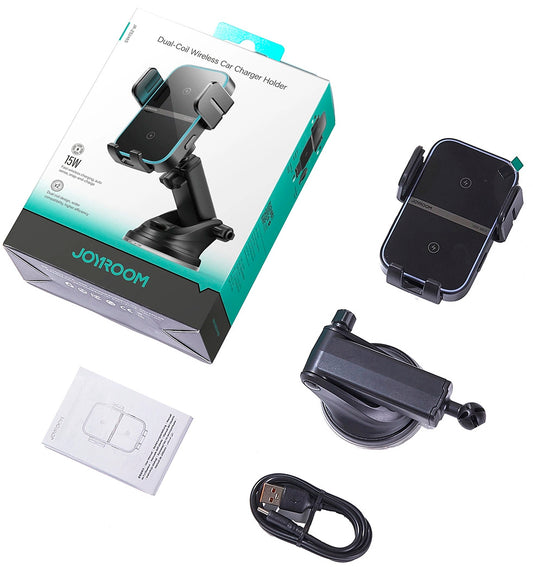 Caricabatterie Auto Wireless Joyroom JR-ZS246s, 15W, 1.67A, Nero