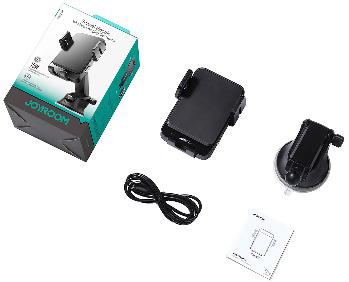 Caricabatterie Auto Wireless Joyroom JR-ZS219, 15W, 1.67A, Nero