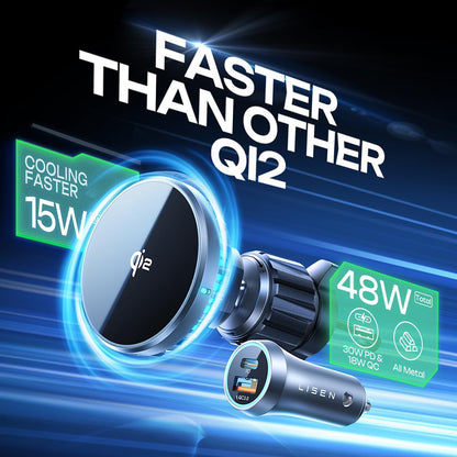 Caricabatterie Auto Wireless Lisen W701, 15W, 1.67A, Nero YL0224060042