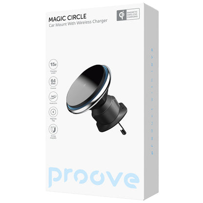 Caricabatterie Auto Wireless Proove Magic Circle, 15W, 1.67A, Argento WHMC15020006
