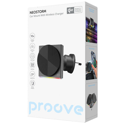 Caricabatterie Auto Wireless Proove Neostorm, 15W, 1.67A, Grigio WHNS15002003