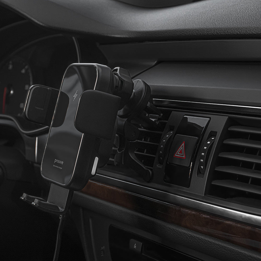 Caricabatterie Auto Wireless Proove Triple Clamp, 15W, 1.67A, Nero WHTC15010001