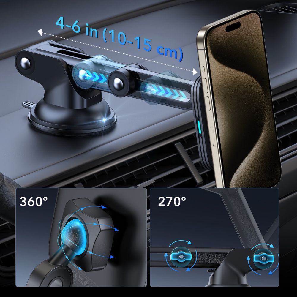 Caricabatterie Auto Wireless ESR Halolock Dash, 15W, 1.67A, Nero