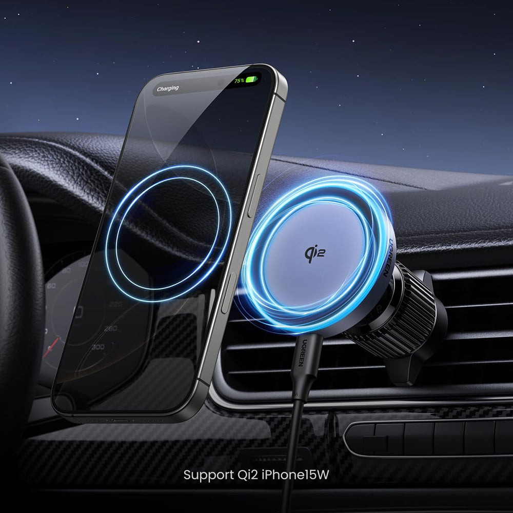 Caricabatterie Auto Wireless UGREEN W708, 15W, 1.67A, Nero