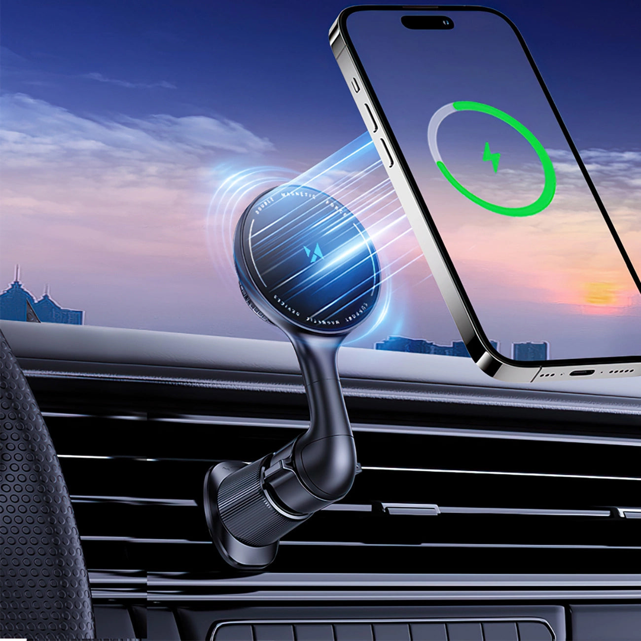 Caricabatterie Auto Wireless WZK WCT5-6S4Y, 15W, 1.67A, Nero