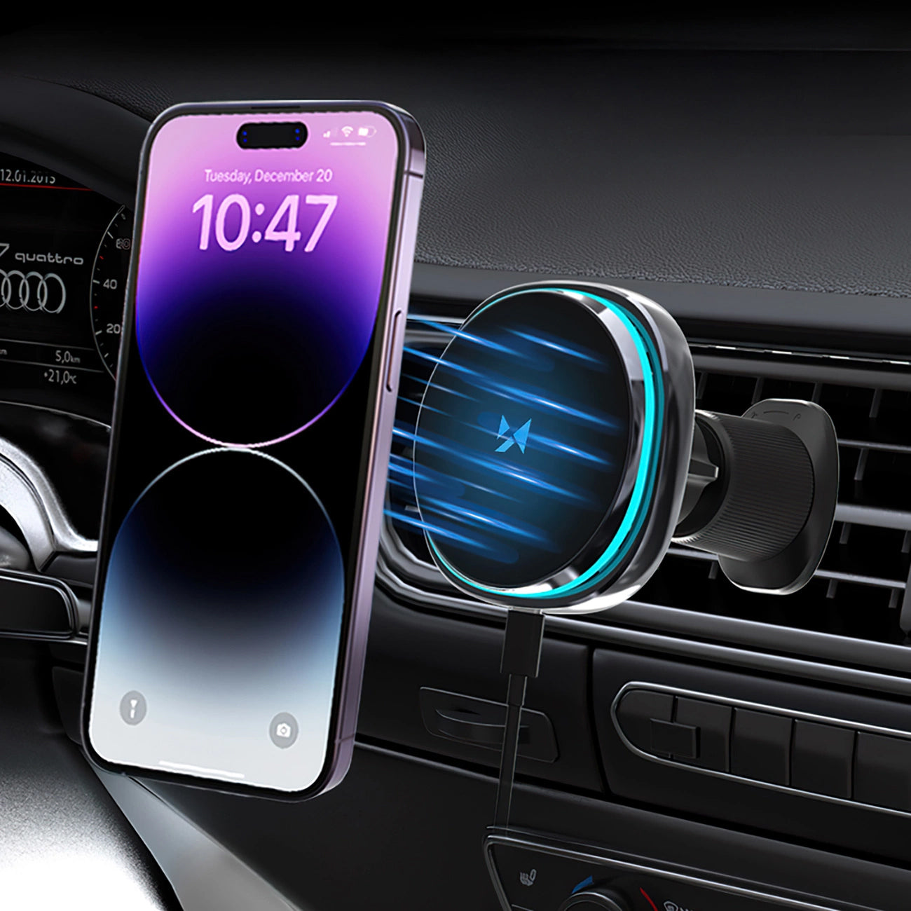 Caricabatterie Auto Wireless WZK WCT5-Q6S2Y, 15W, 1.67A, Nero