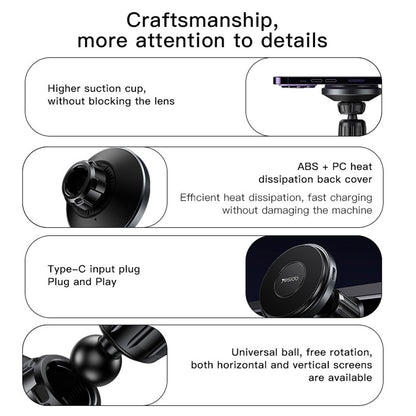 Caricabatterie Auto Wireless Yesido C190, 15W, 1.67A, Nero