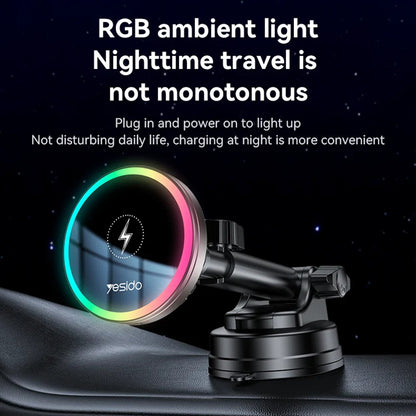 Caricabatterie Auto Wireless Yesido C315, 15W, 1.67A, Nero