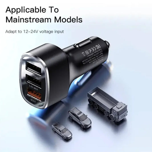 Caricabatterie Auto Yesido Y46, 42W, 3A, 3 x USB-A, Nero