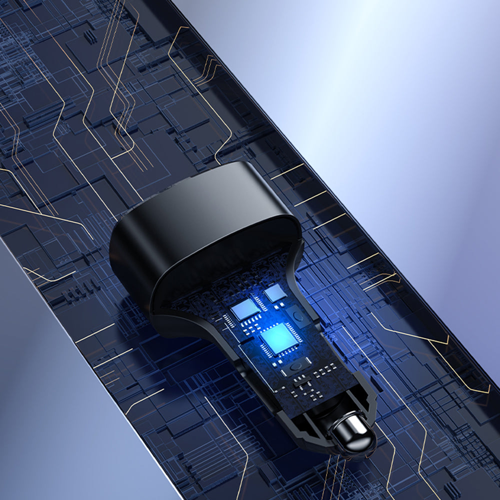 Caricabatterie Auto Yesido Y47, 49W, 3A, 2 x USB-A - 1 x USB-C, Nero