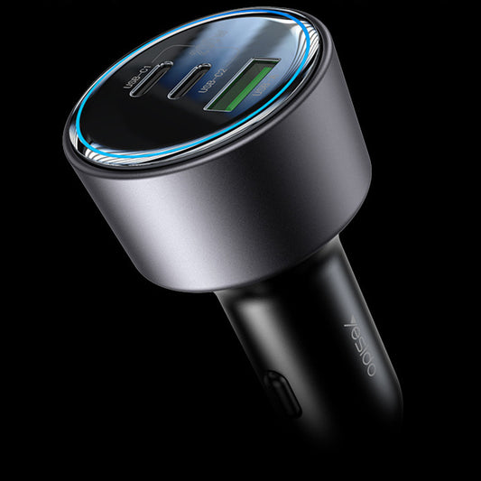 Caricabatterie Auto Yesido Y59, 200W, 5A, 1 x USB-A - 2 x USB-C, Nero