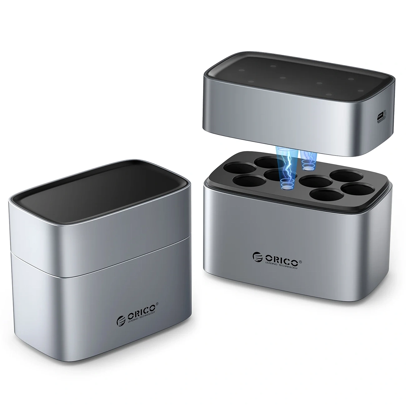 Caricabatterie Batterie Orico EV8, AA, Grigio